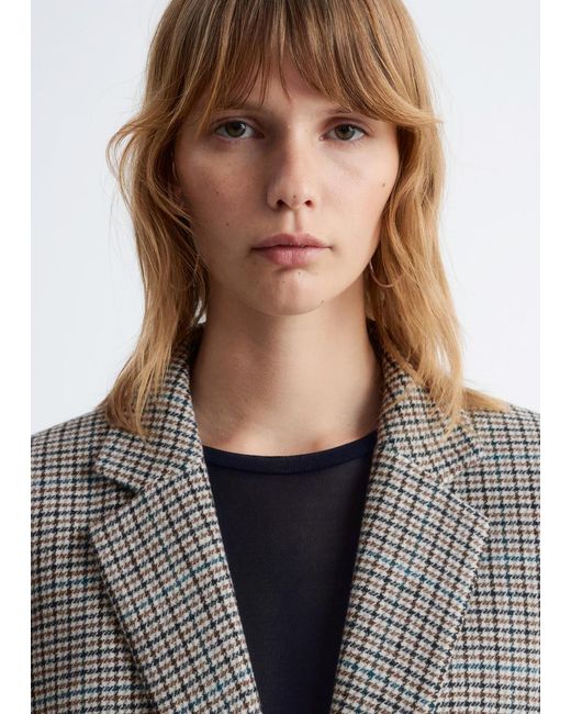 & Other Stories Gray Tailored Wool-Blend Blazer