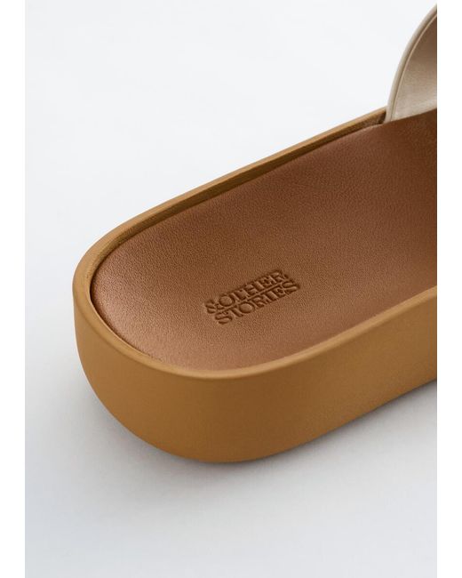 & Other Stories White Slip-On Leather Sandals