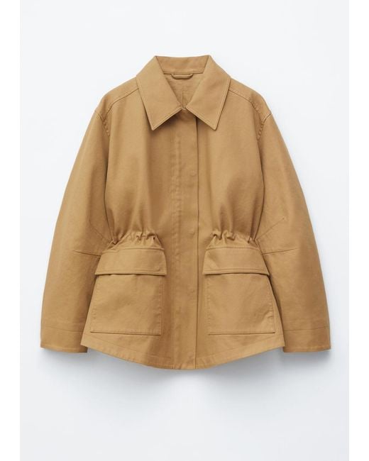 & Other Stories Brown Oversized Drawstring Utility Jacket