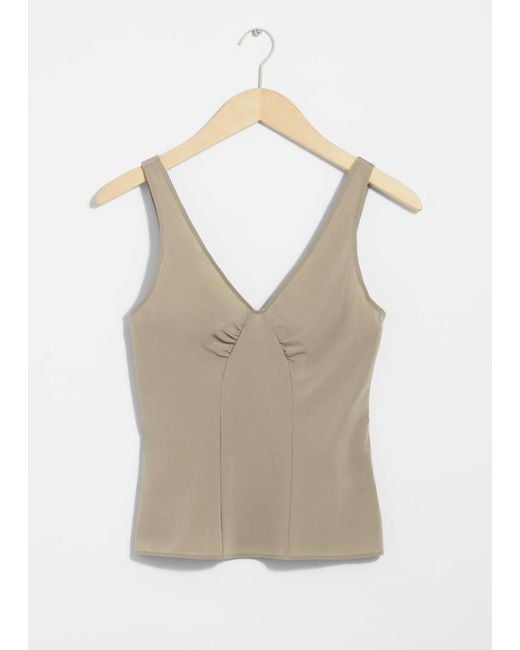 & Other Stories Natural V-Cut Top