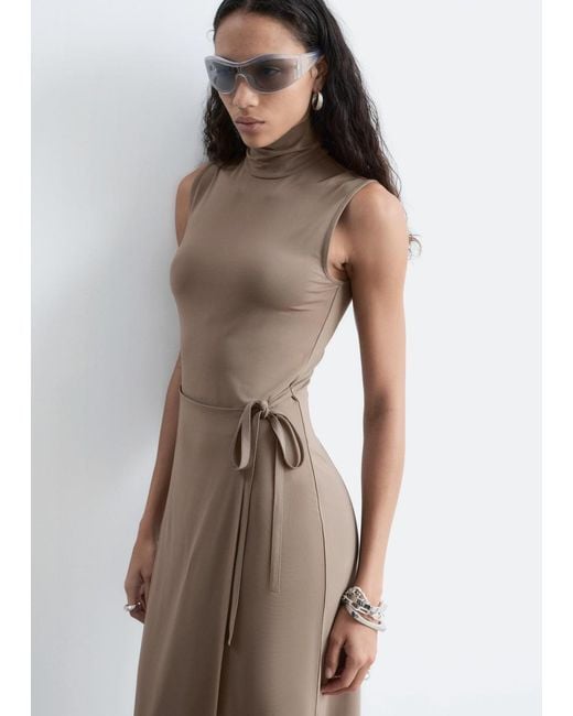 & Other Stories White Sleeveless Turtleneck Midi Dress