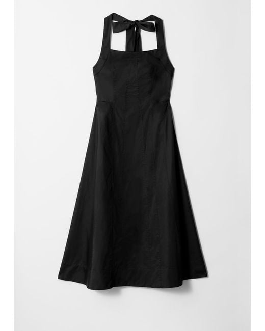 & Other Stories White Halterneck Midi Dress