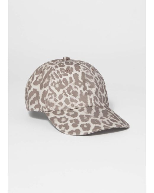 & Other Stories White Leopard-Print Baseball Cap