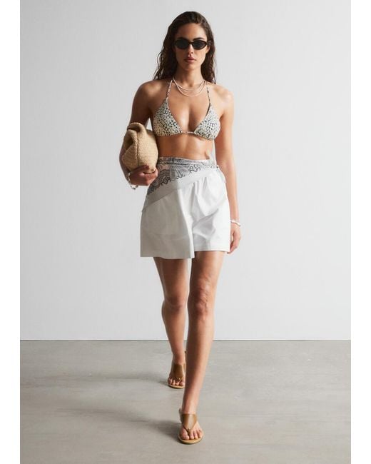 & Other Stories Brown Triangle Bikini Top