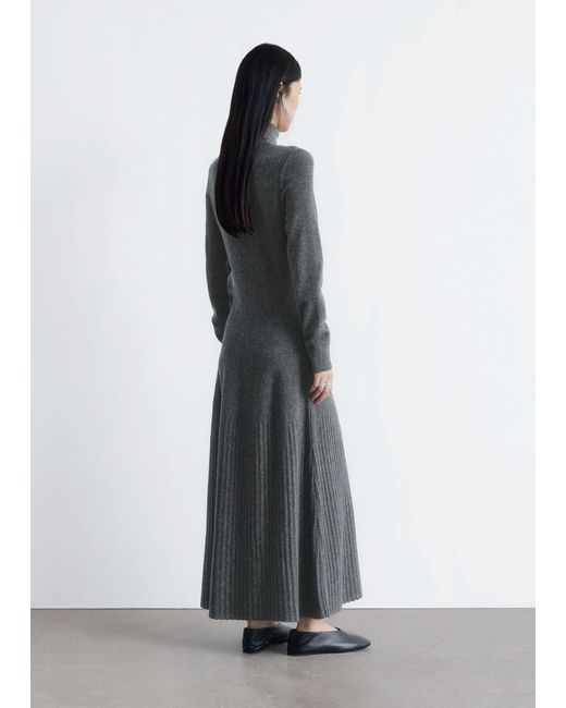 & Other Stories White Merino Wool Turtleneck Maxi Dress