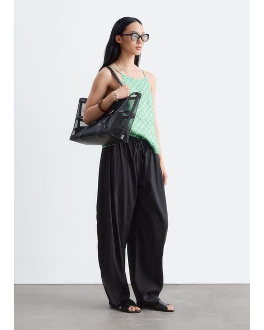 & Other Stories Black Wide-Leg Trousers