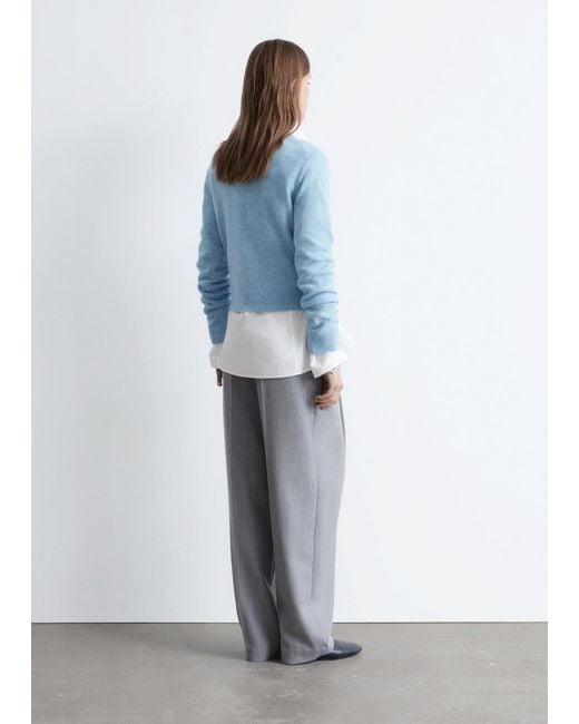 & Other Stories Blue Knitted Wool Jumper