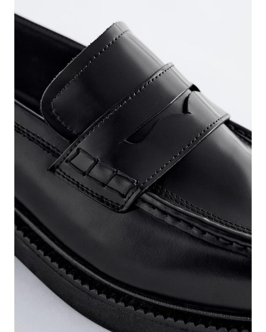 & Other Stories Black Chunky Leather Loafers