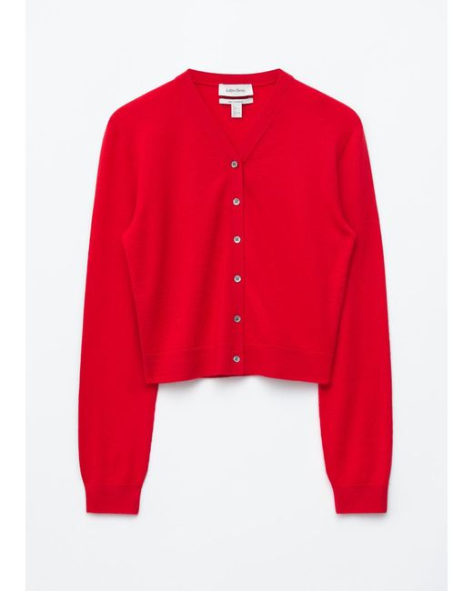 & Other Stories Red Cropped Cashmere Cardigan