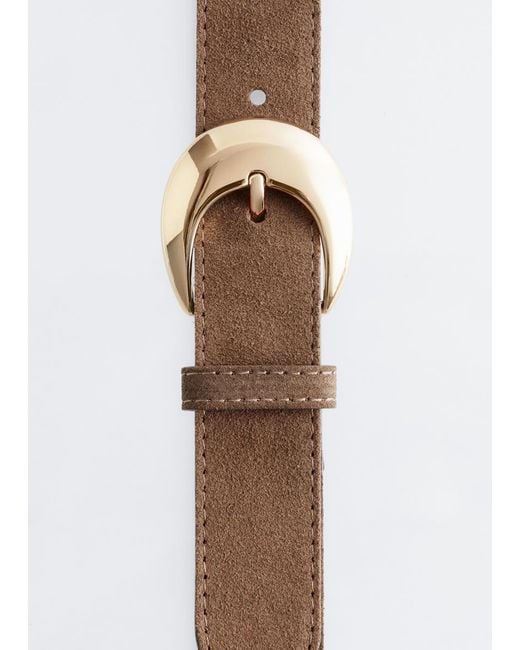 & Other Stories White Classic Croco-leather Belt