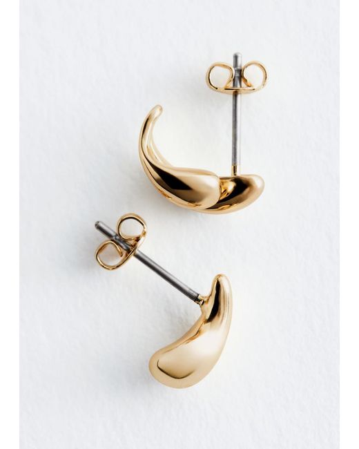 & Other Stories White Dome Earrings Set