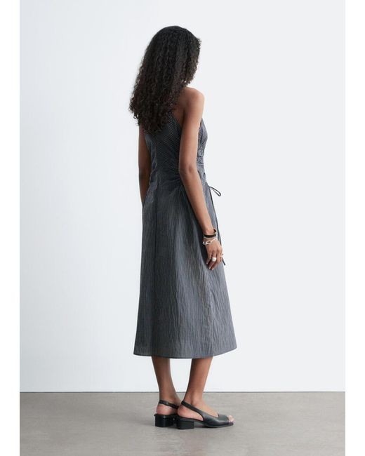 & Other Stories White Sleeveless Drawstring Midi Dress