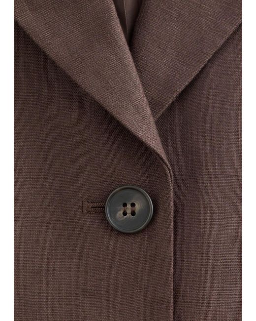 & Other Stories White Tapered Linen Blazer