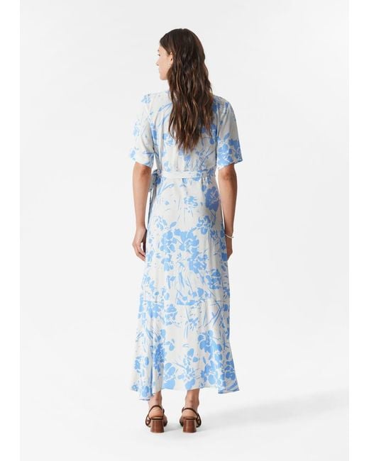 & Other Stories Blue Wrap Midi Dress
