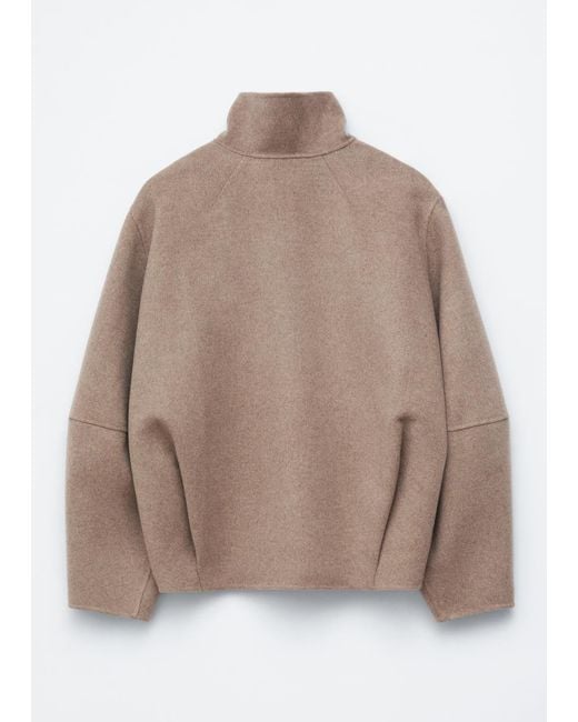 & Other Stories Natural Zip-Up Wool Jacket