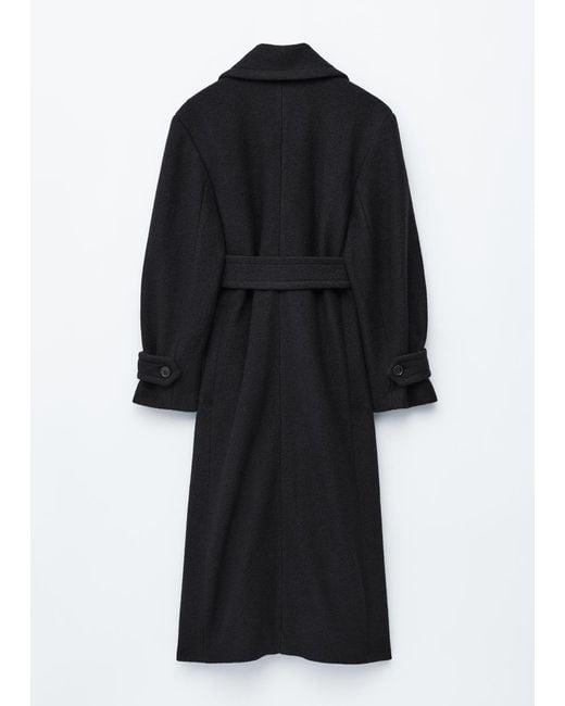 & Other Stories Black Tie-Belt Wool Coat