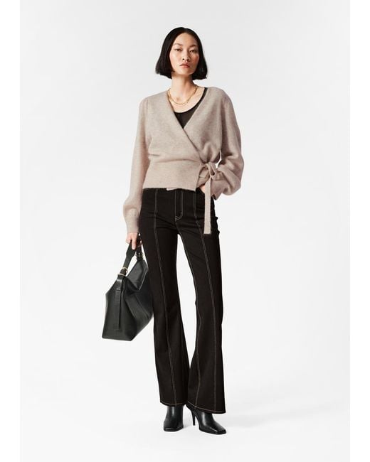 & Other Stories Natural Mohair-Blend Knitted Wrap Cardigan