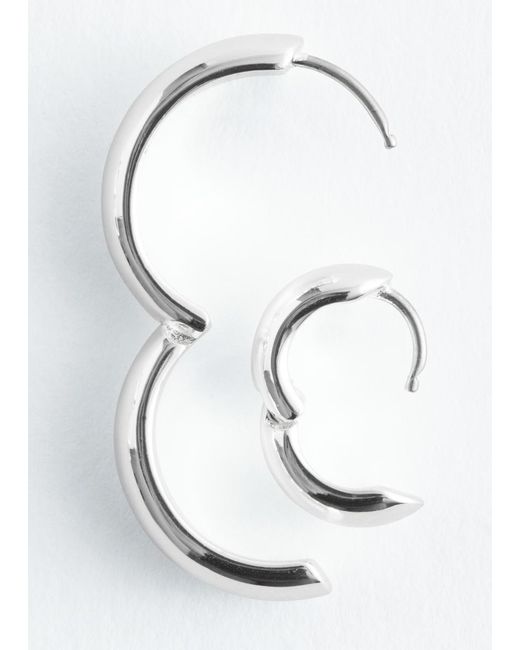 & Other Stories Brown Chunky Hoop Set