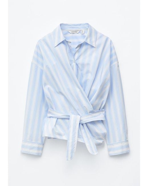 & Other Stories Blue Tie-Waist Cotton Shirt