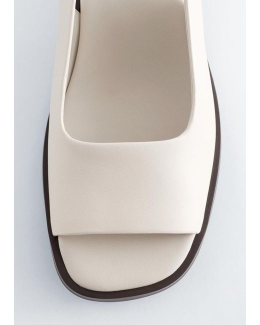 & Other Stories White Nappa Leather Slingback Sandals