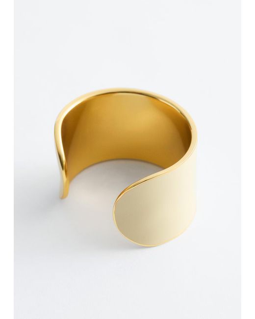 & Other Stories Gray Two-Tone Cuff Bracelet