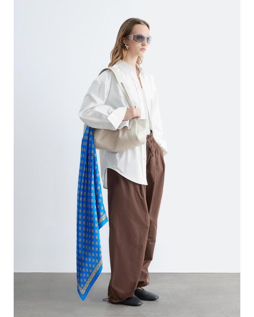 & Other Stories White Nylon Parachute Trousers