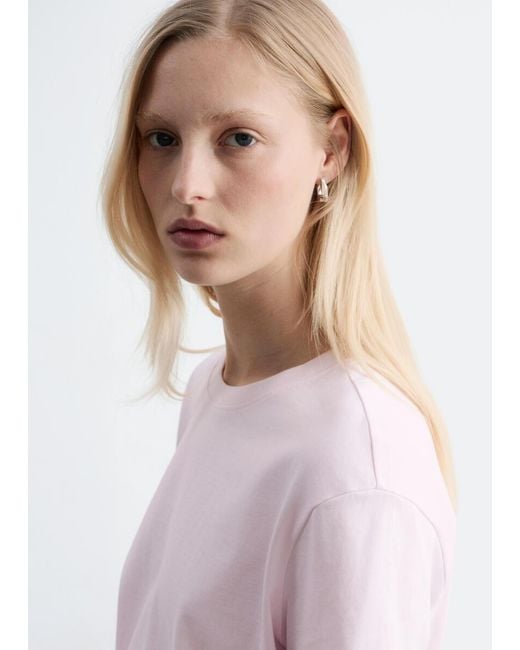 & Other Stories White Cotton Crew-Neck T-Shirt