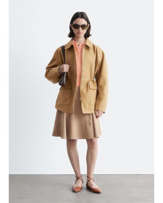 & Other Stories Brown Oversized Drawstring Utility Jacket