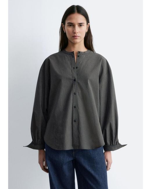 & Other Stories Black Oversized Cotton Shirt