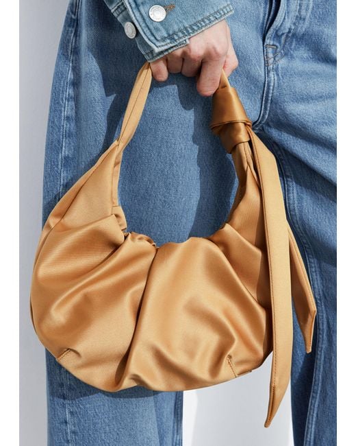 & Other Stories Yellow Satin Shoulder Bag