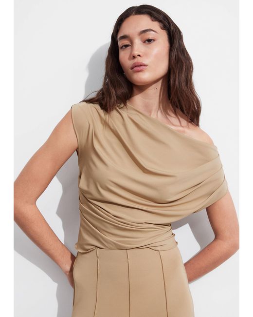 & Other Stories Natural Draped Top