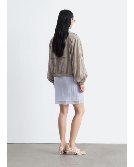 & Other Stories White Layered Mini Skirt