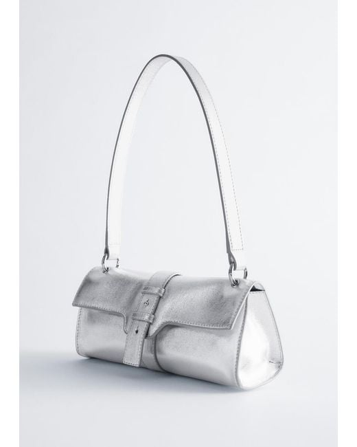 & Other Stories Blue Mini Leather Shoulder Bag
