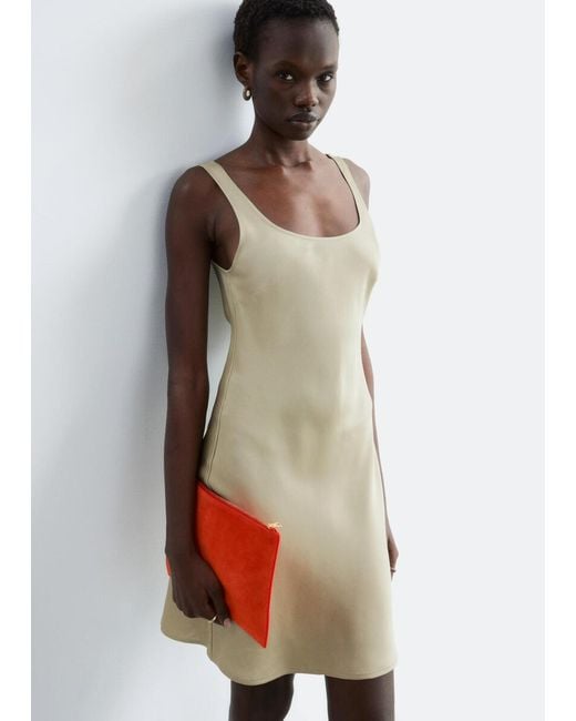 & Other Stories White Satin Slip Mini Dress