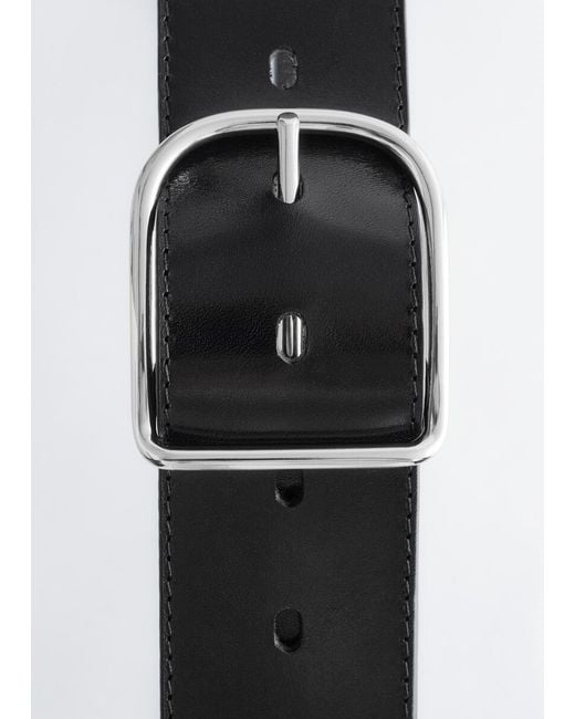 & Other Stories Black Classic Leather Belt