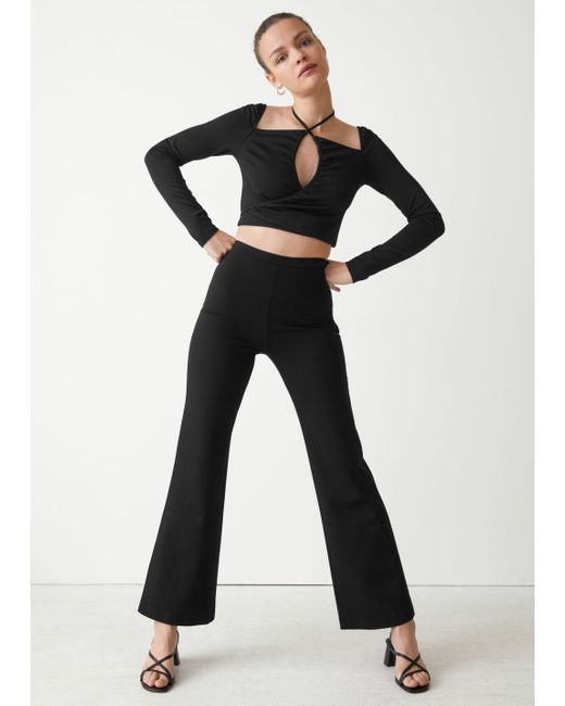 Flared High Waist Trousers 