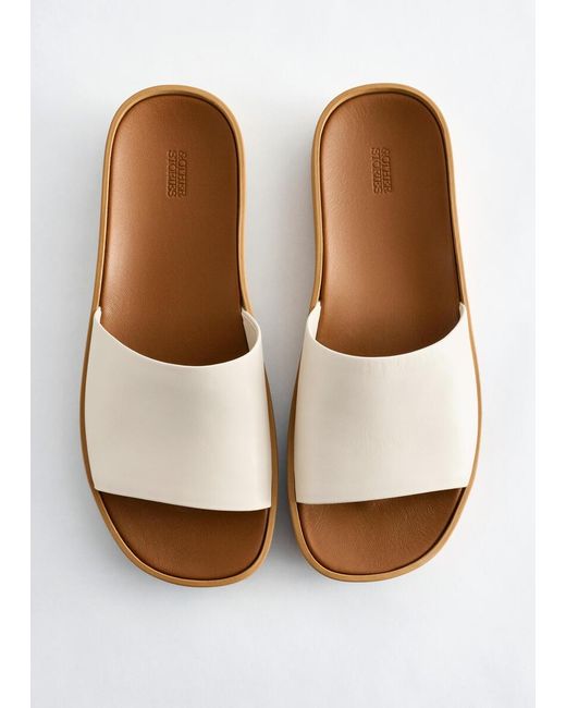 & Other Stories White Slip-On Leather Sandals