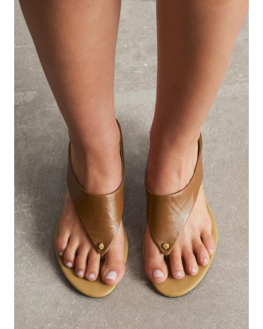 & Other Stories Brown Leather Kitten Heels