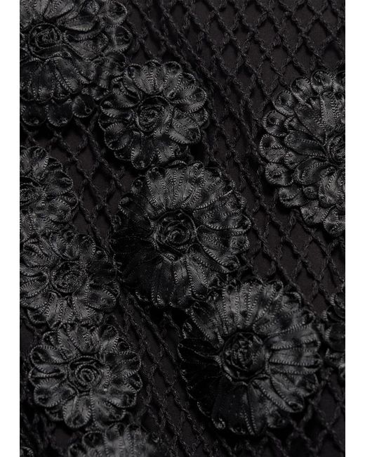 & Other Stories White Floral-Appliqué Mesh Midi Skirt