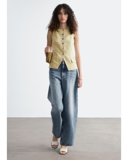 & Other Stories Natural Tailored Vest Top