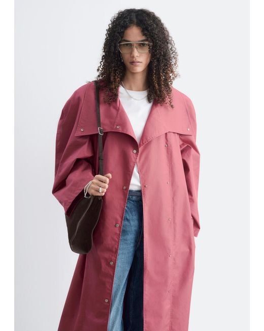& Other Stories Red Bold-Shoulder Belted Coat