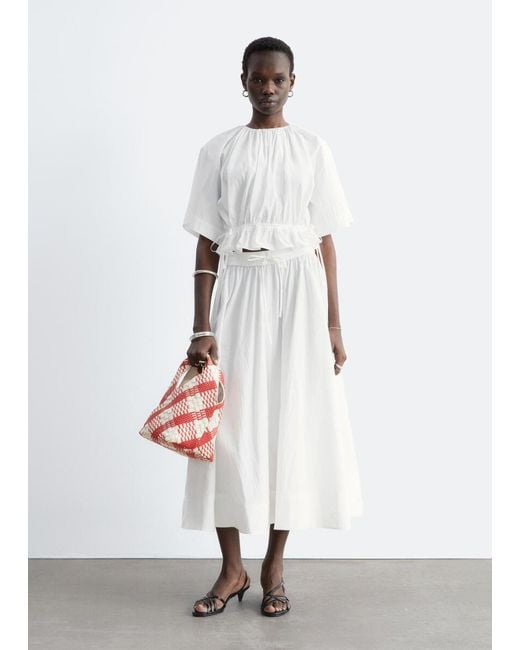 & Other Stories White Drawstring Top