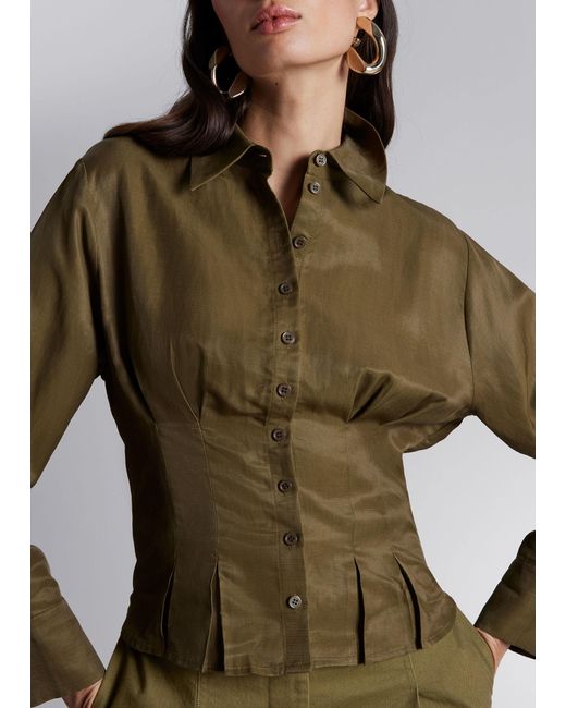 & Other Stories Green Fitted Shirt