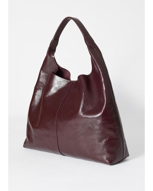 & Other Stories Purple Large Patent-Leather Tote Bag