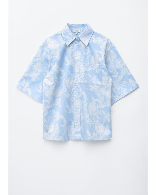 & Other Stories Blue Cotton Short-Sleeve Shirt
