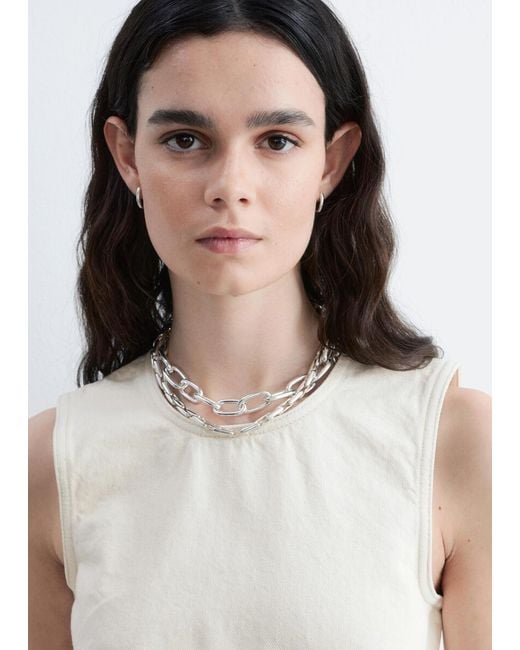 & Other Stories White Raw-Edge Sleeveless Top