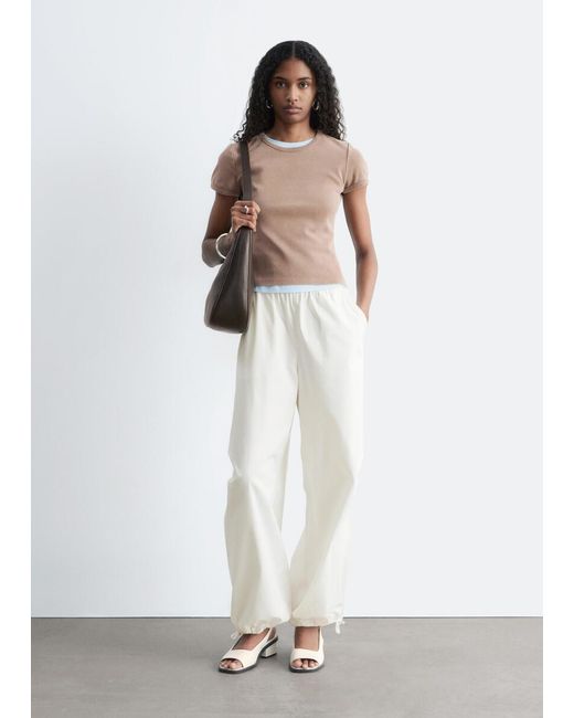 & Other Stories White Slim Fit Jersey T-Shirt