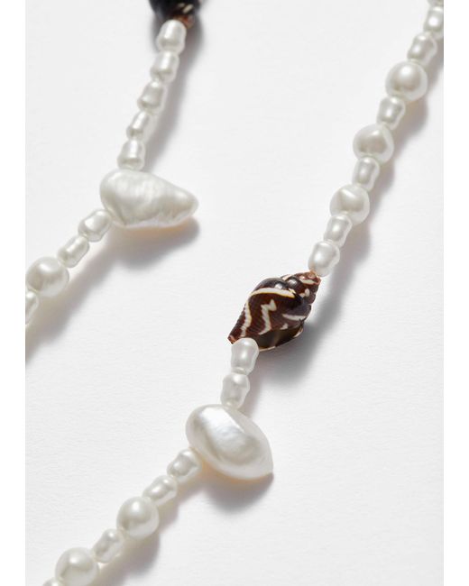 & Other Stories White Seashell-tipped Pearl Necklace