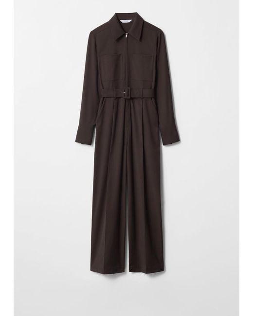 & Other Stories Brown Tailored Jumpsuit