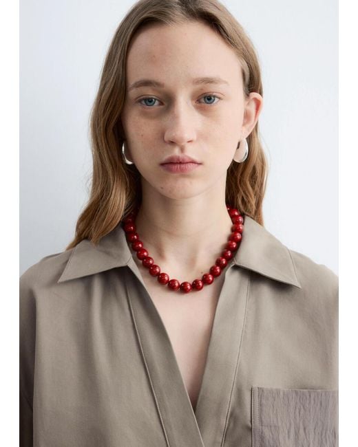 & Other Stories Natural Short Stone Bead Necklace